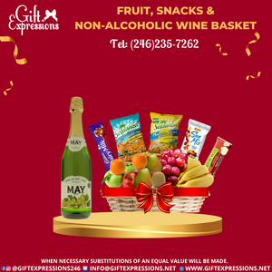 Thankful Fruit, Snacks & Non-Alcoholic Wine Basket
