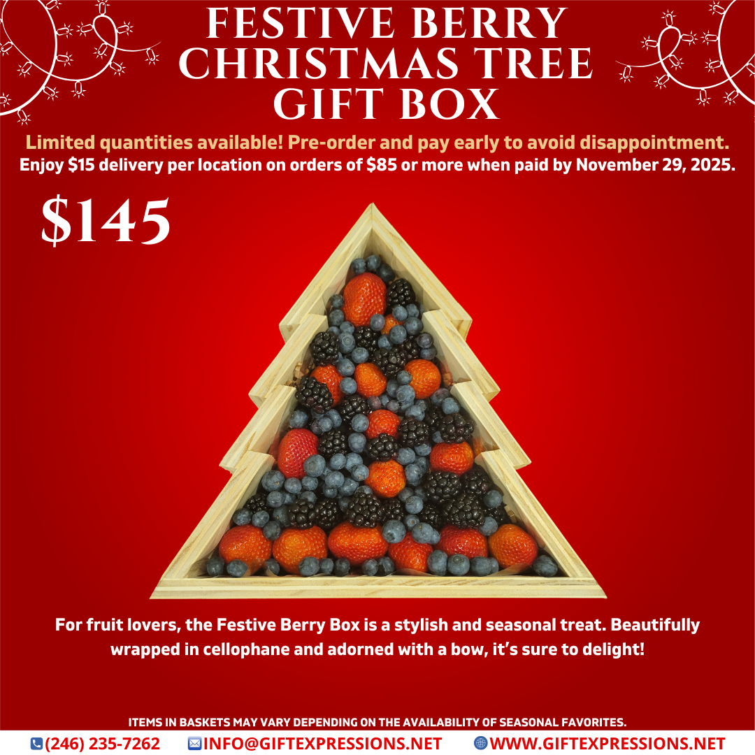 Festive Berry Christmas Tree Gift Box