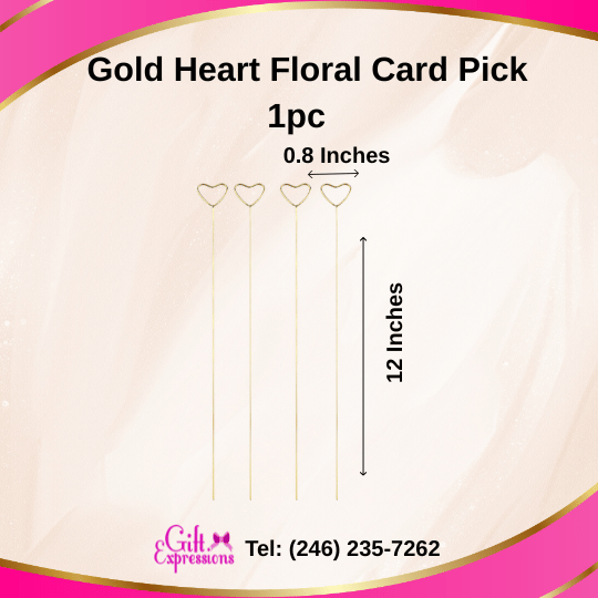Gold Heart Floral Card Pick