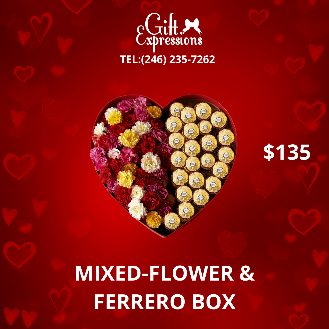 Mixed-Flower and Ferrero Rocher Box