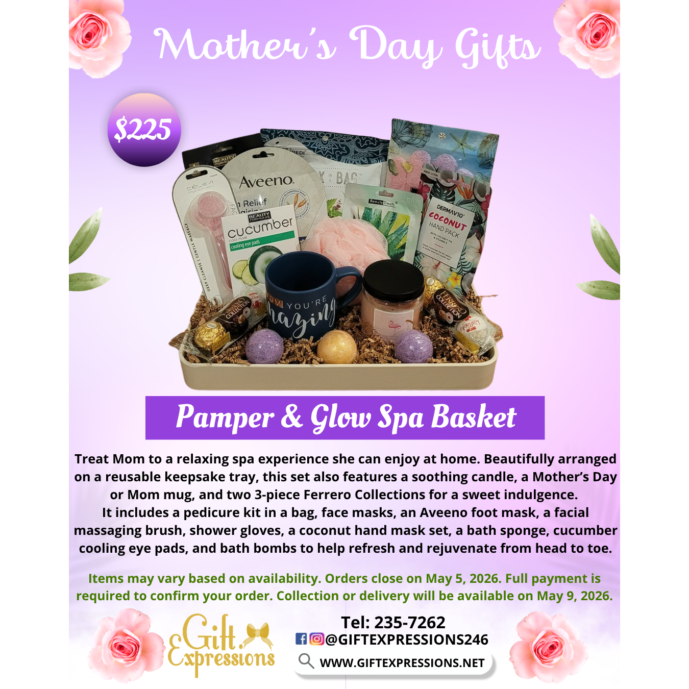 Pamper & Glow Spa Basket