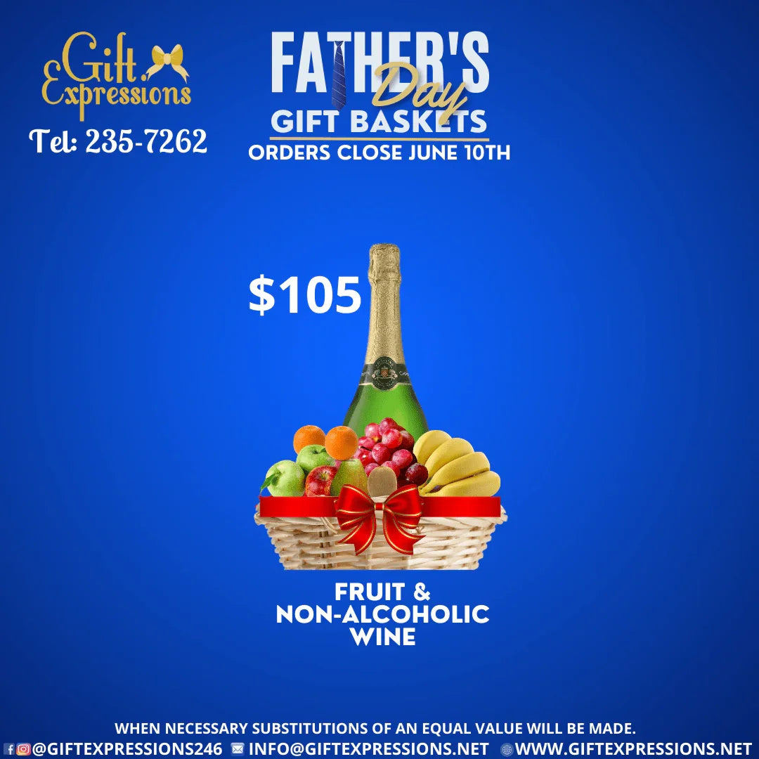 Fruit & Non-Alcoholic Wine Basket - Gift Expressions