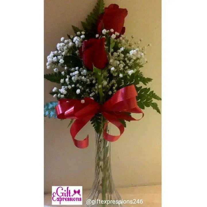 2 Roses in a Bud Vase - Gift Expressions