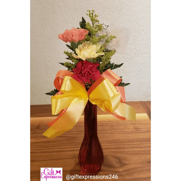 3 Carnations in a Bud Vase - Gift Expressions