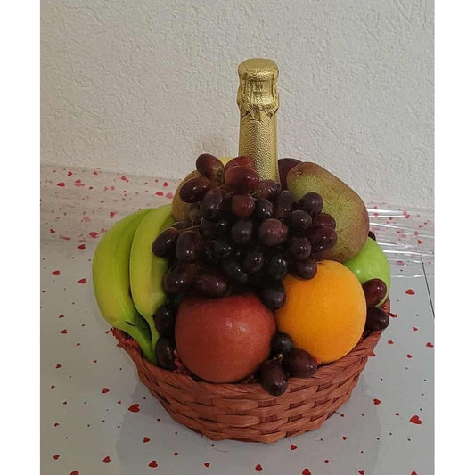 Premium Fruit & Non-Alcoholic Wine Basket