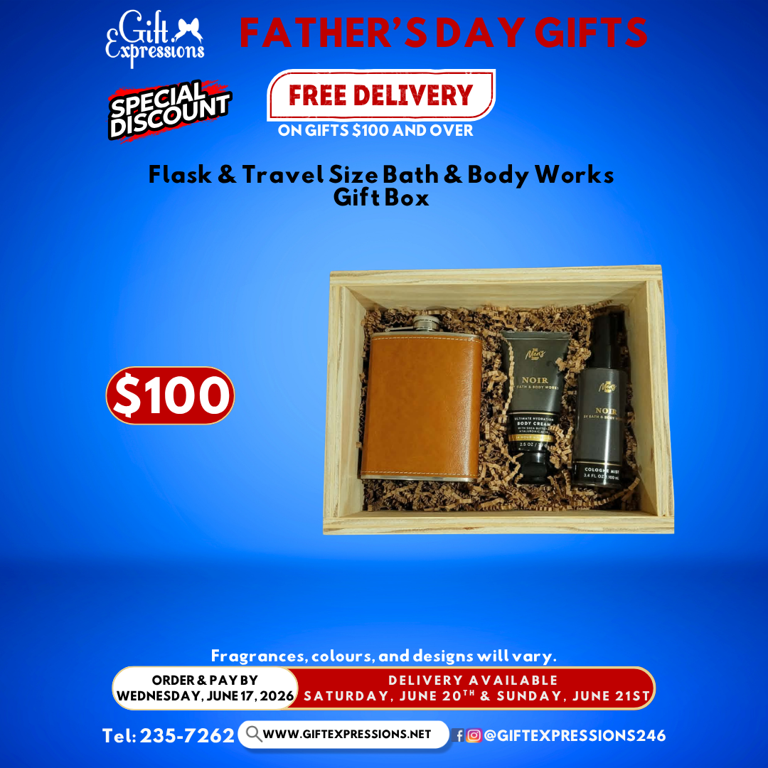 Flask & Travel Size Bath & Body Works Gift Box