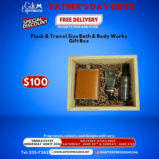 Flask & Travel Size Bath & Body Works Gift Box