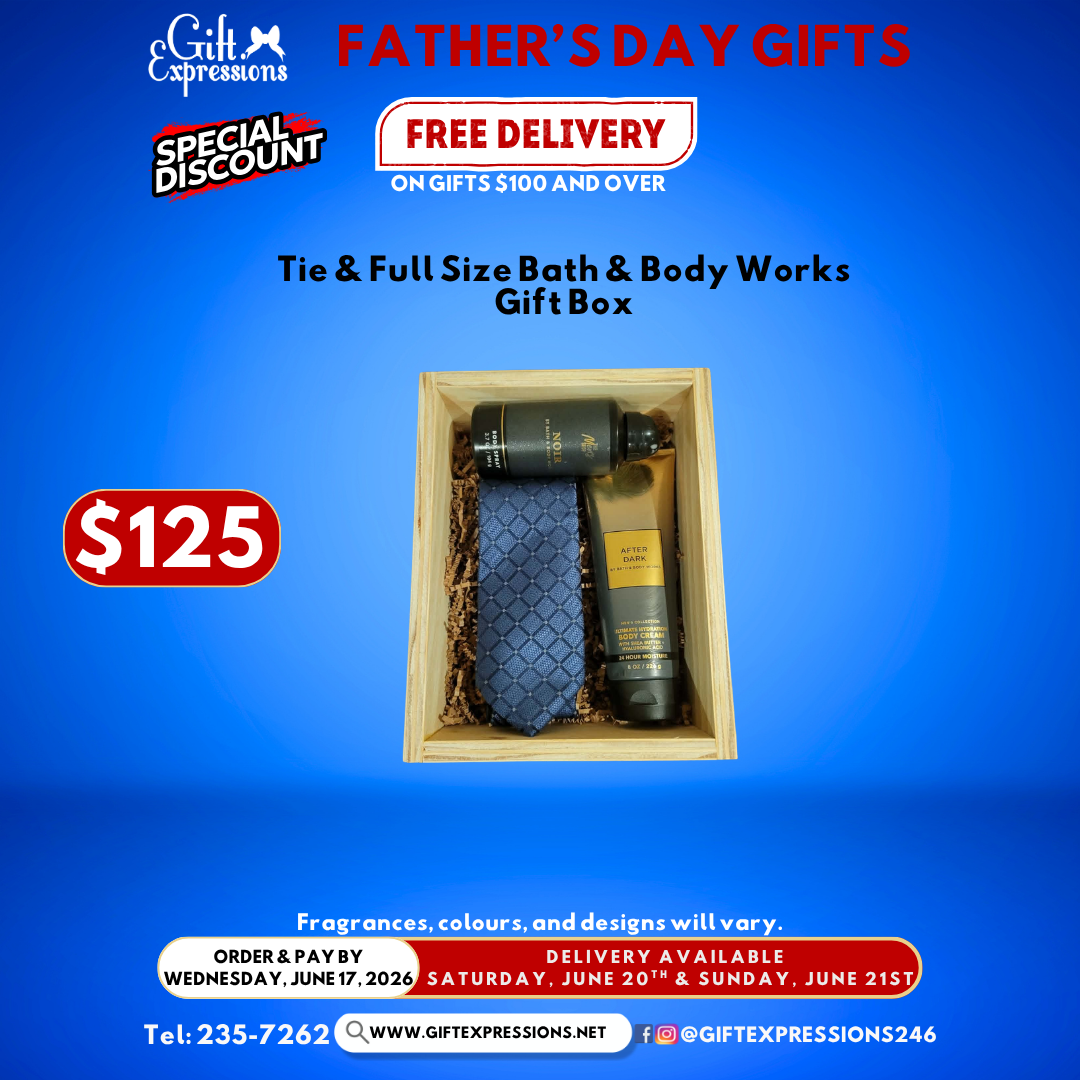 Tie & Full Size Bath & Body Works Gift Box
