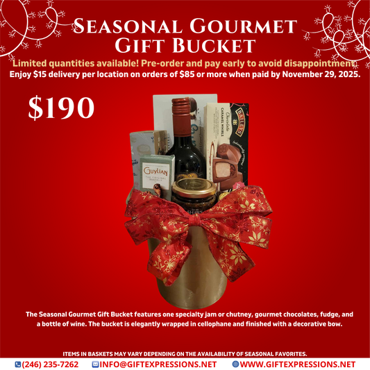 Seasonal Gourmet Gift Bucket