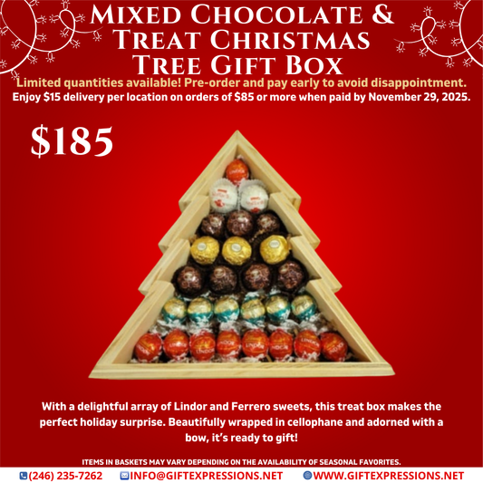 Mixed Chocolate & Treat Christmas Tree Gift Box