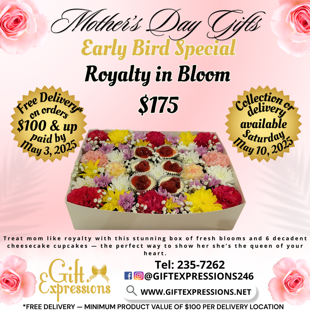 Royalty Floral and Cupcake Box