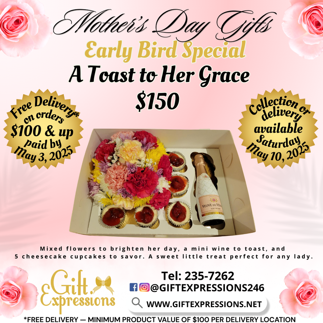 Mini Wine, Floral and Cupcake Treat Box