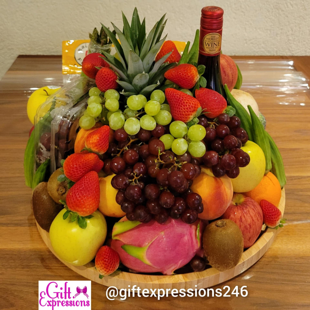 Fruit, Vegetables & Wine Basket - Gift Expressions   