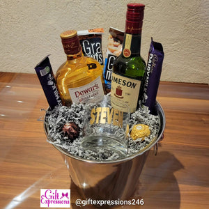Ice Bucket, Custom Glass, Whisky, Nuts & Chocolates - Gift Expressions   