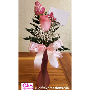 2 Roses in a Bud Vase Gift Expressions   