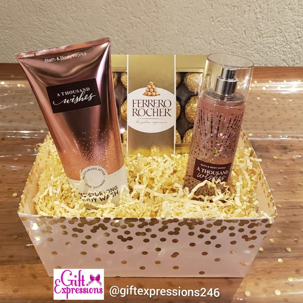 Bath & Bodyworks & a Box of Ferrero Rocher Chocolates Gift Expressions   