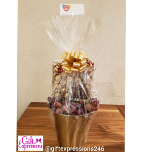 Champagne Ice Bucket, Jameson Whiskey, 1 Box of Ferrero Rocher Chocolates, 1 Scotch Glass & Grapes Gift Expressions   