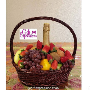 Charming Fruit & Non-Alcoholic Wine Basket Gift Expressions   