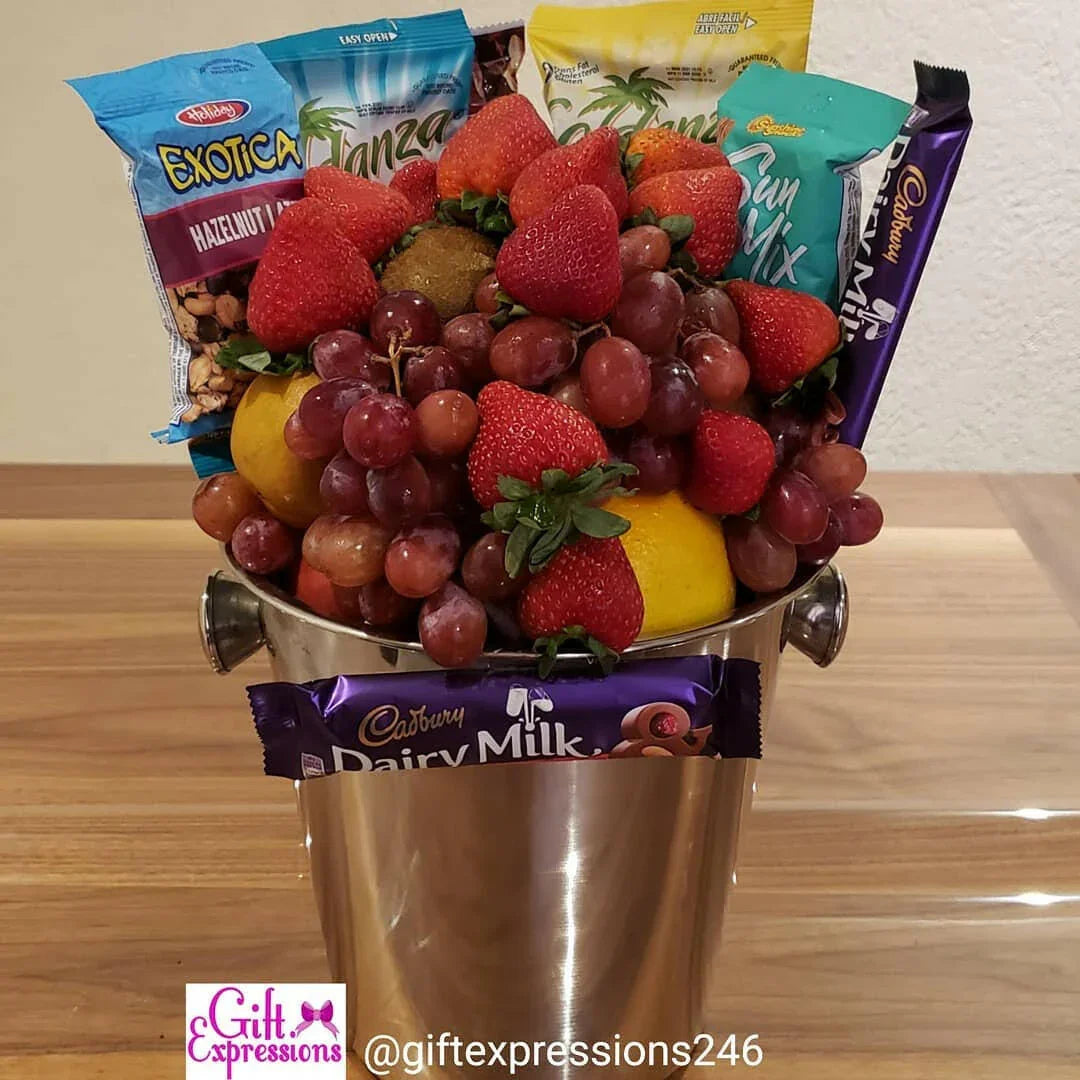 Fruit & Snacks in a Champagne Ice Bucket - Gift Expressions   