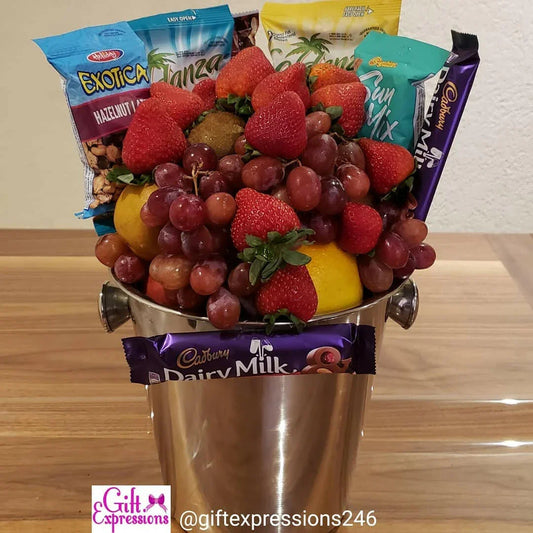 Fruit & Snacks in a Champagne Ice Bucket - Gift Expressions   