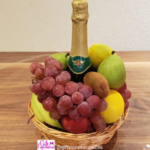 Premium Fruit & Non-Alcoholic Wine Basket Gift Expressions   