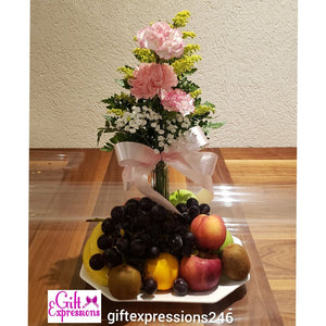 With Sympathy Fruit & Flowers Basket Gift Expressions   